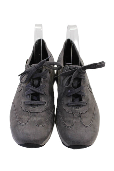 Mephisto Womens Suede Lace Up Low Top Sneakers Grey Size 9