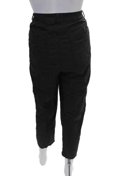 Eileen Fisher Women Cropped Black Organic Cotton Pants Size 8