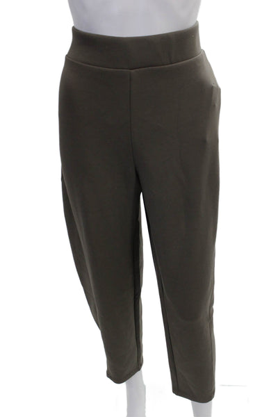 Spanx Women Ankle Pants Green Pull On Tencel Blend Size M