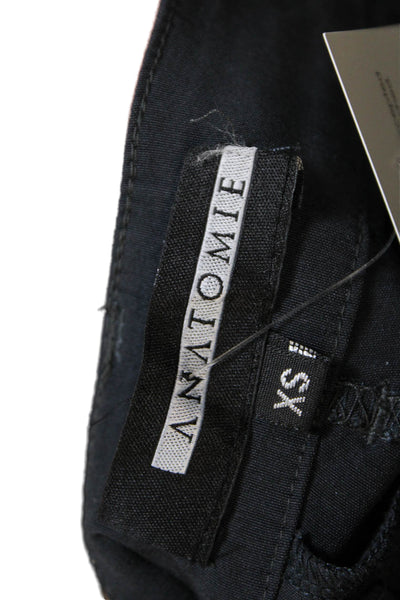 Anatomie Womens Cropped Black Polyester Solid Button Pants Size XS