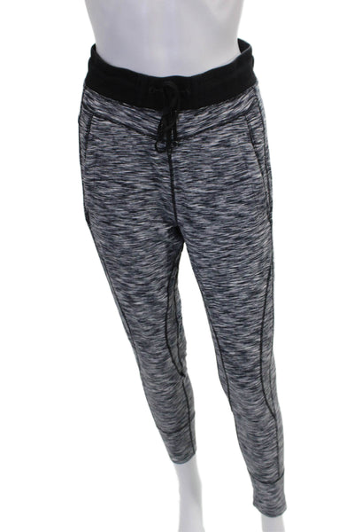 Blanc Noir Women Multicolor Striped Nylon Drawstring Jogger Pants Size S