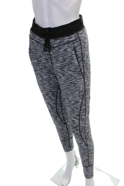 Blanc Noir Women Multicolor Striped Nylon Drawstring Jogger Pants Size S
