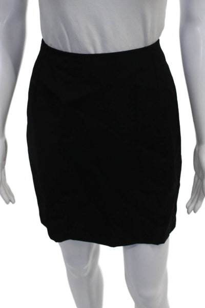 Gianni Versace Women Black Wool Straight Pencil Skirt Zip Size 44