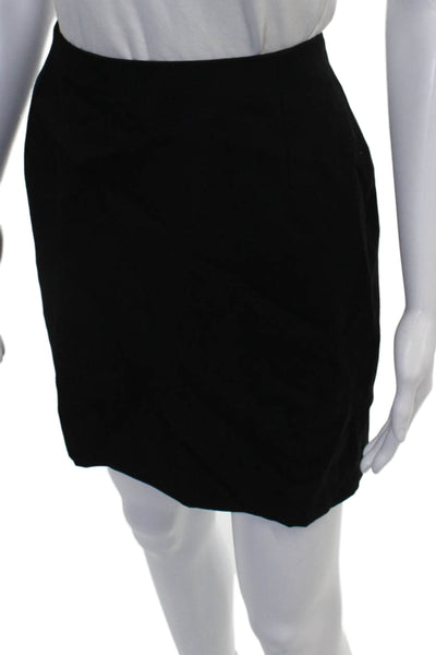 Gianni Versace Women Black Wool Straight Pencil Skirt Zip Size 44