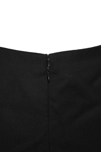 Gianni Versace Women Black Wool Straight Pencil Skirt Zip Size 44