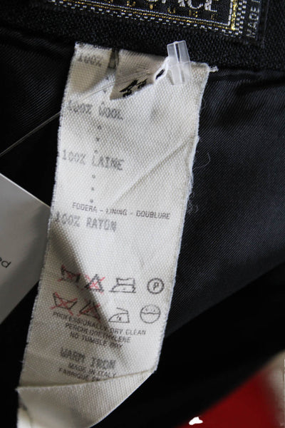 Gianni Versace Women Black Wool Straight Pencil Skirt Zip Size 44