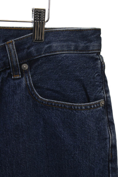 Everlane Womens Blue Straight Jeans High Rise Cotton Button Size 9
