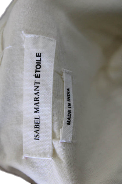 Isabel Marant Etoile Women Basic Ivory Cotton V-Neck Long Sleeve Blouse Size 36
