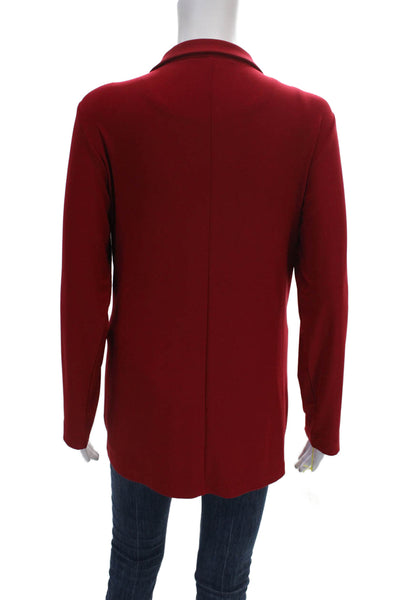 Sympli Women Blazer Outfit Set Red Polyester Collared Button Long Sleeve Size 8