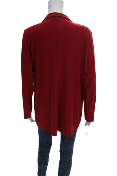 Sympli Womens Collared Top Set Red Polyester Button Sleeveless Size 10