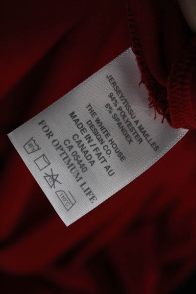 Sympli Womens Collared Top Set Red Polyester Button Sleeveless Size 10