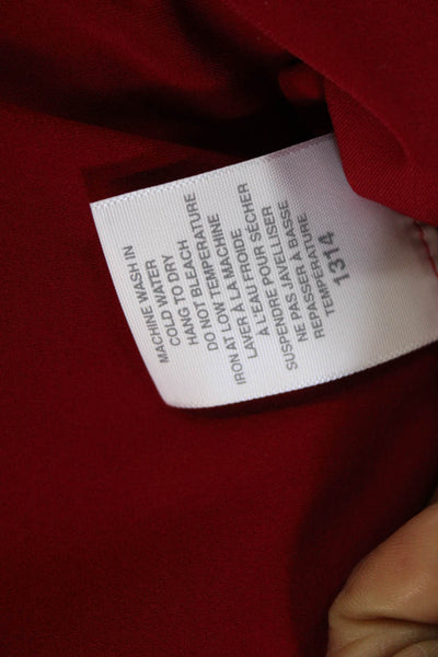 Sympli Womens Collared Red Top Set Polyester Size 14