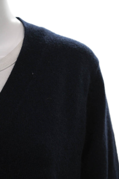 Mia Fratino Women Merino Wool V-Neck Cardigan Blue Long Sleeve Size XS