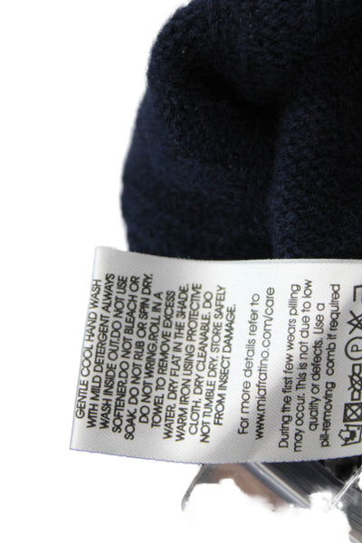 Mia Fratino Women Merino Wool V-Neck Cardigan Blue Long Sleeve Size XS