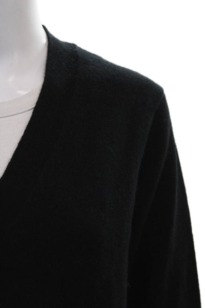 Mia Fratino Women Cardigan Black V Neck Merino Wool Long Sleeve Size XS