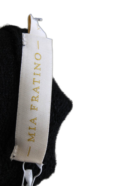 Mia Fratino Women Cardigan Black V Neck Merino Wool Long Sleeve Size XS