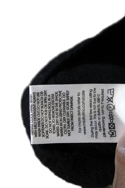 Mia Fratino Women Cardigan Black V Neck Merino Wool Long Sleeve Size XS