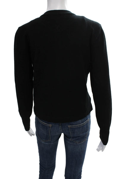 Aldo Martins Women Cardigan Black Viscose Round Neck Long Sleeve Size XL