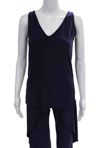 Sympli Women Outfit Set Purple V Neck Geometric 3/4 Sleeve Size 4