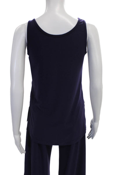 Sympli Women Outfit Set Purple V Neck Geometric 3/4 Sleeve Size 4