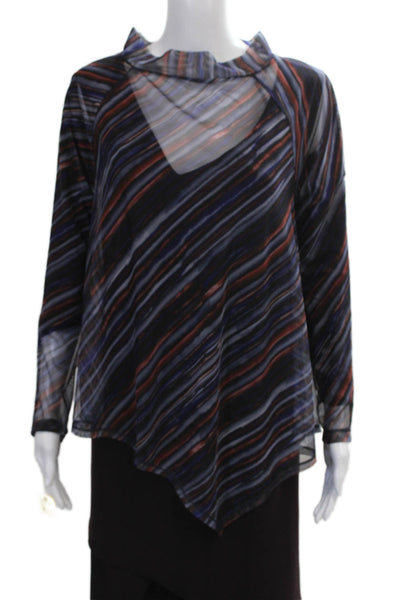 Sympli Womens Multicolor Striped Cowl Neck Outfit Set Sleeveless Size 16