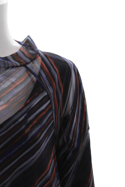 Sympli Womens Multicolor Striped Cowl Neck Outfit Set Sleeveless Size 16