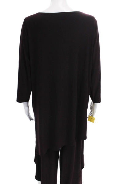 Sympli Womens Multicolor Striped Cowl Neck Outfit Set Sleeveless Size 16