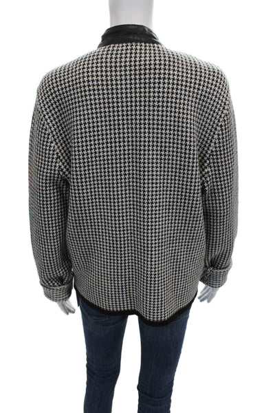 Lauren Ralph Lauren Womens Black Wool Check Basic Jacket Zip Size XL