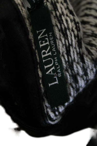 Lauren Ralph Lauren Womens Black Wool Check Basic Jacket Zip Size XL