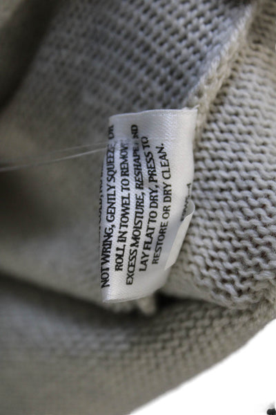 Eileen Fisher Women Beige Merino Wool Collared Cardigan Long Sleeve Size M