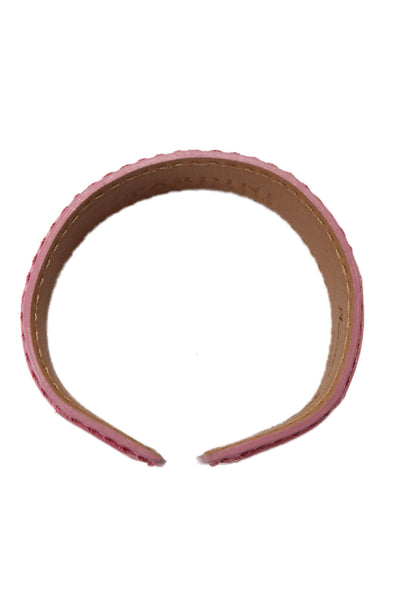 Tardini Genuine American Alligator Adjustable Wrap Cuff Bracelet Hot Pink