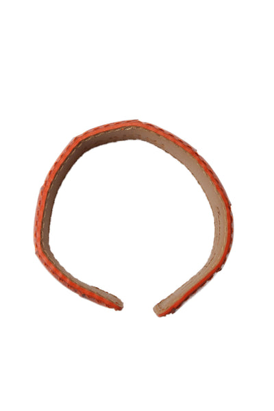 Tardini Womens Genuine American Alligator Adjustable Wrap Cuff Bracelet Orange