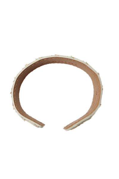 Tardini Womens Genuine Python Adjustable Wrap Cuff Bracelet Beige