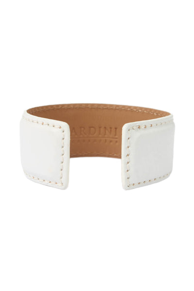 Tardini Womens Genuine American Alligator Adjustable Wrap Cuff Bracelet White