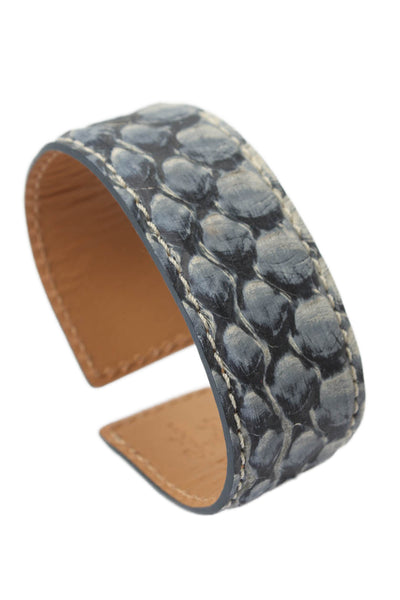 Tardini Womens Genuine Python Adjustable Wrap Cuff Bracelet Blue