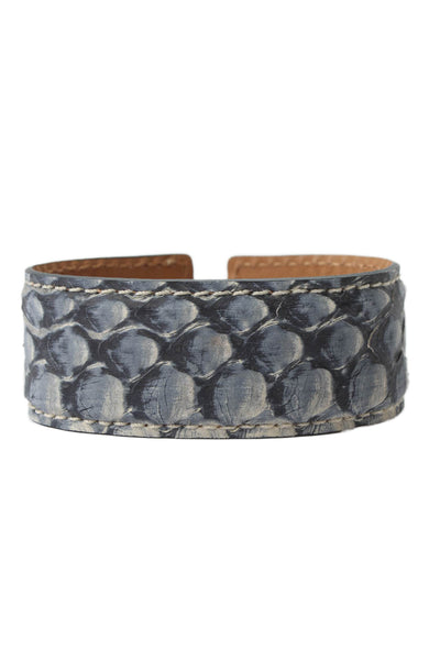 Tardini Womens Genuine Python Adjustable Wrap Cuff Bracelet Blue