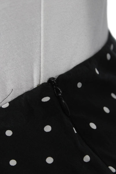 Zara Women Black Polka Dot Cupro Maxi Skirt Size XS