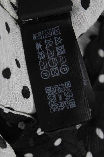 Zara Women Black Polka Dot Viscose Sleeveless Tunic Round Neck Size S