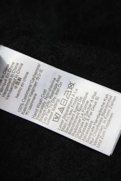 J Crew Women Cashmere Pullover Sweater Black Crew Neck Short Sleeve Size S