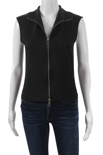 Zara Women Basic Collared Sleeveless Polyester Tank Top Black Size S