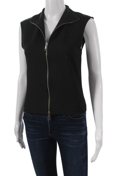 Zara Women Basic Collared Sleeveless Polyester Tank Top Black Size S