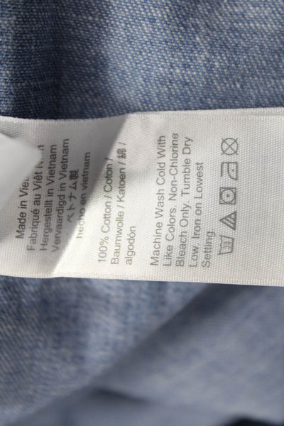 J Crew Womens Basic Collared Short Sleeve Cotton Button Up Blue Size 4