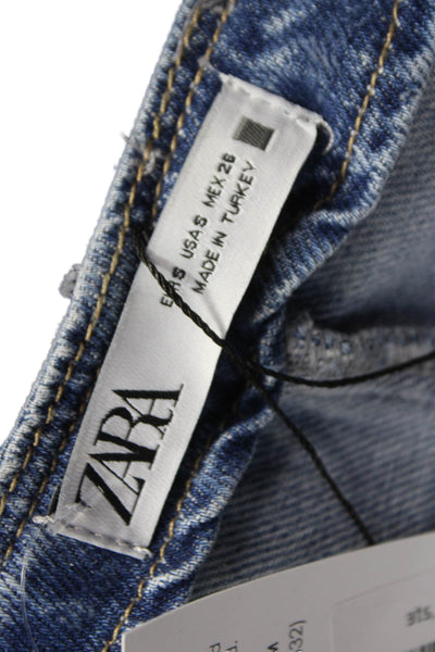 Zara Women Sleeveless Cotton Vest Blue Button Size S