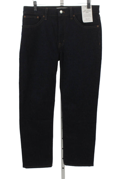Madewell Women Boyfriend Jeans Blue Cotton Mid Rise Button Size 28