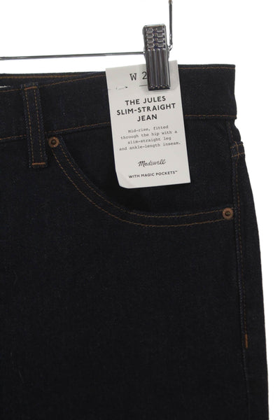 Madewell Women Boyfriend Jeans Blue Cotton Mid Rise Button Size 28