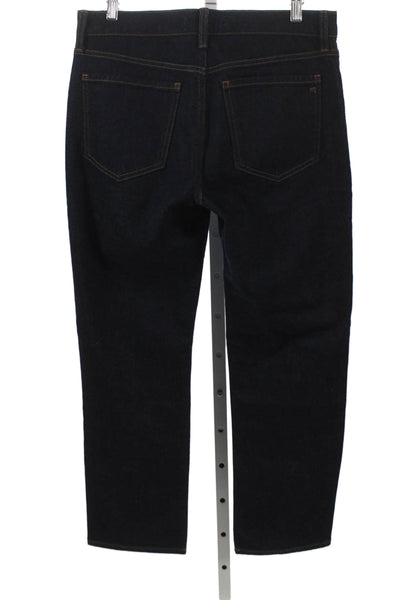 Madewell Women Boyfriend Jeans Blue Cotton Mid Rise Button Size 28