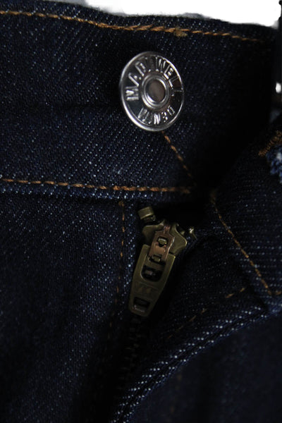 Madewell Women Boyfriend Jeans Blue Cotton Mid Rise Button Size 28