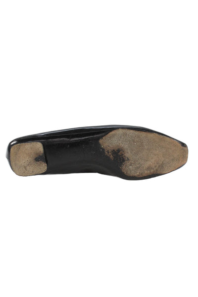 Marc Jacobs Womens Slip On Round Toe Caged Ballet Flats Black Leather Size 37