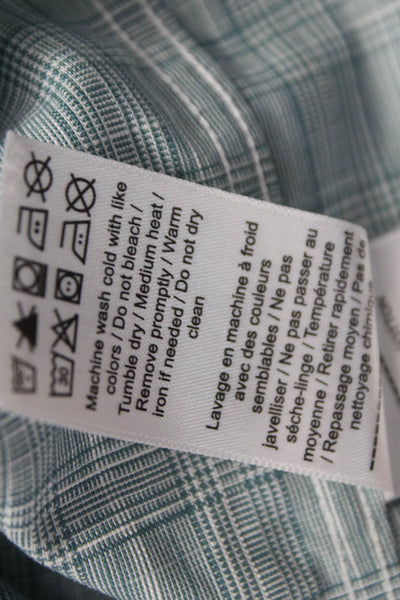 Untuckit Men Cotton Plaid Collared Button Up Shirt Blue Size L