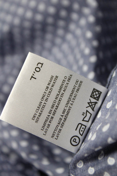 Bertigo Mens Cotton Paisley Print Button Up Shirt Navy Size M